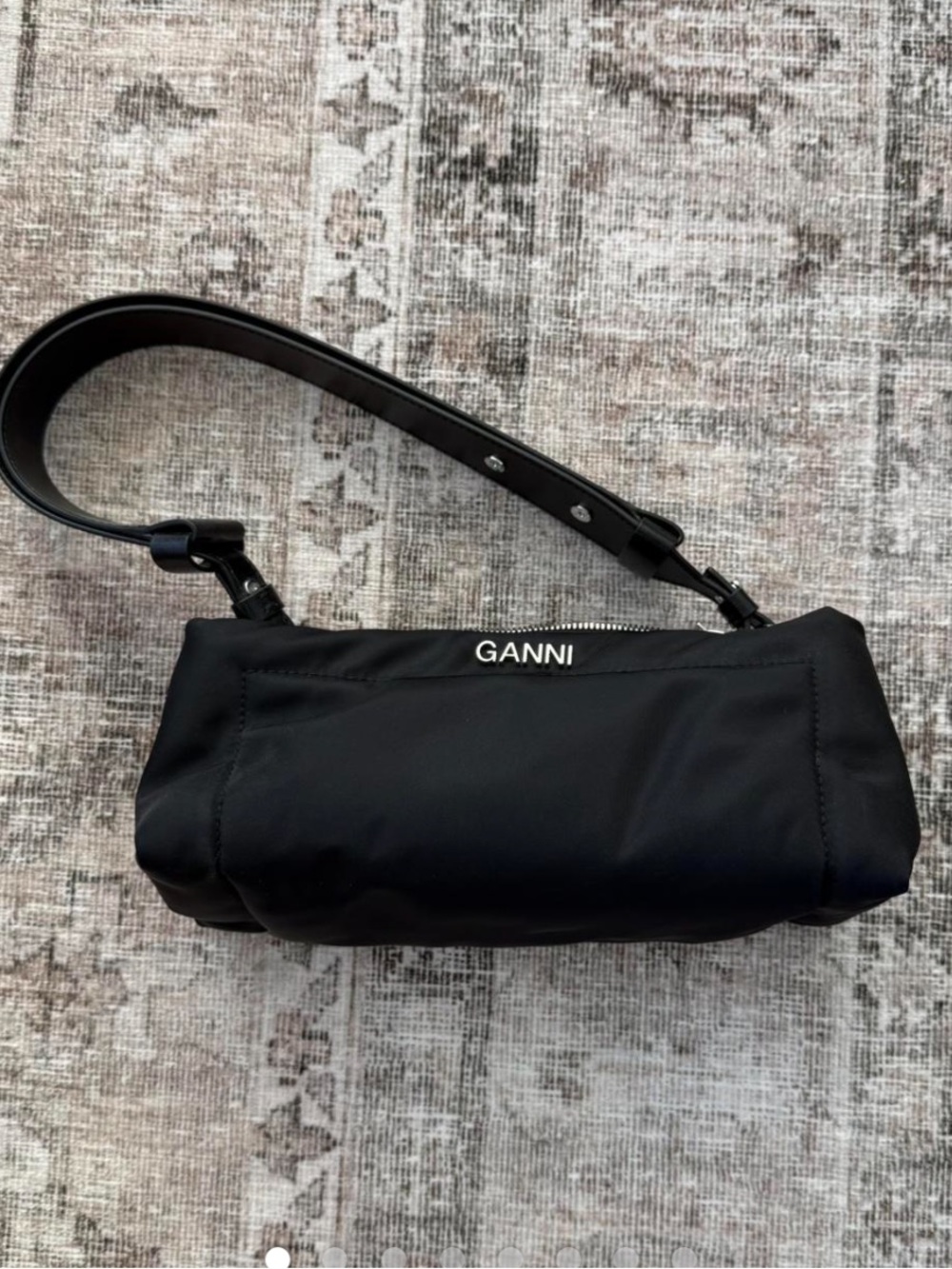 Ganni Black Pillow Baguette Shoulder Bag